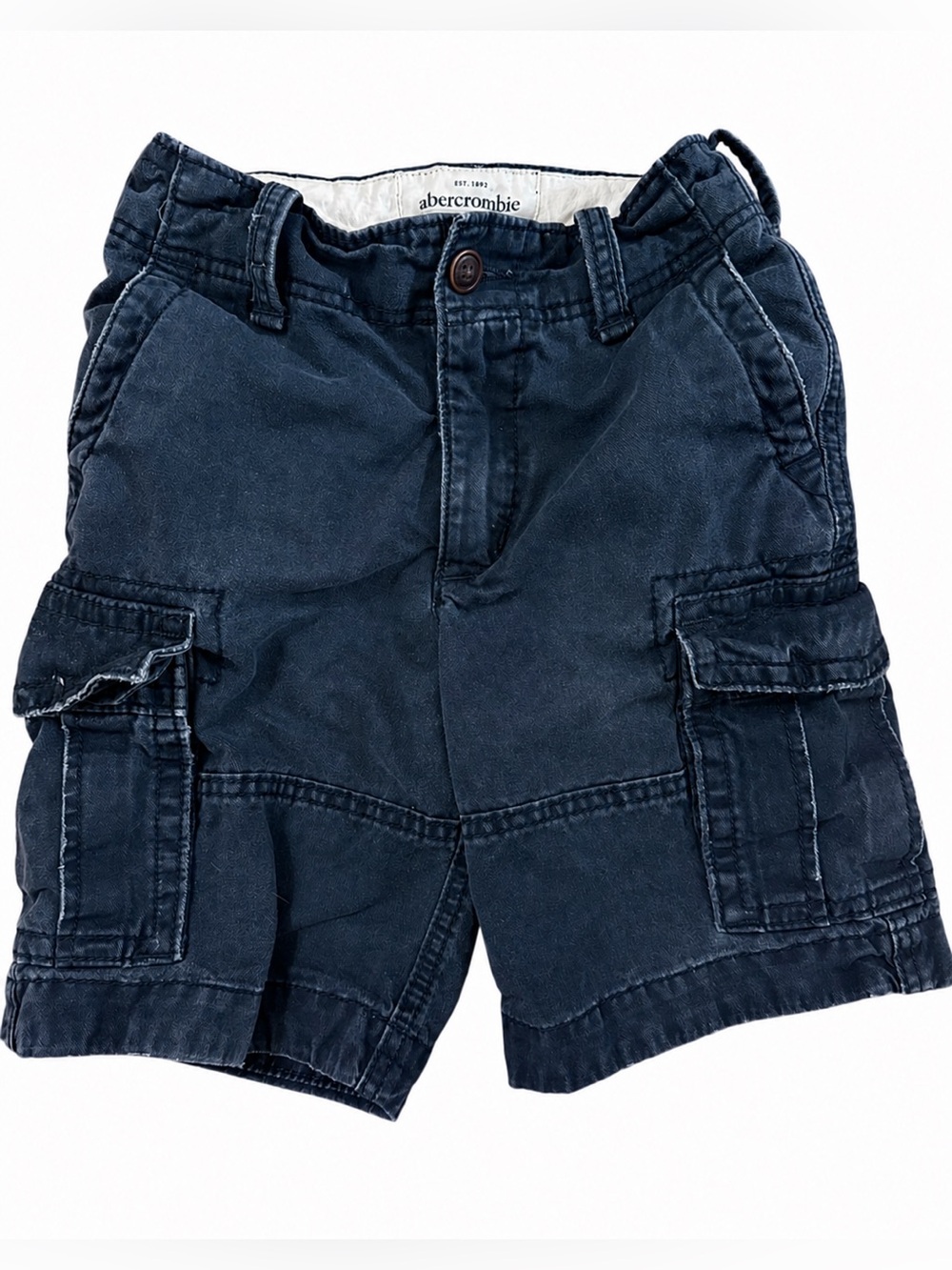 Y2K Abercrombie Kids Cargo Shorts Navy Utility Military Size 10 Boys 2000s